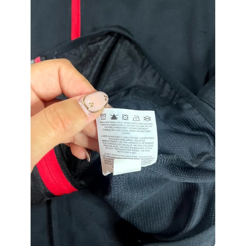 Nike Dri Fit Track Jacket Mens 3XL Black Gray Swoosh Logo Mock Neck Full Zip